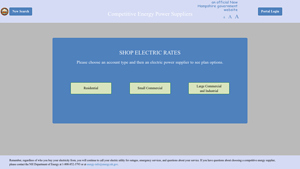 Shop - NH Department of Energy - electric supplier rates