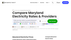 Maryland Energy Suppliers Rate Comparison Tool: EnergyBot - electric supplier rates