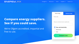Compare energy prices (gas & electricity) on energylinx.co.uk - energy supplier comparison