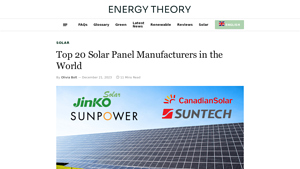 Top 20 Solar Panel Manufacturers in the World - Energy Theory - solar panel supplier