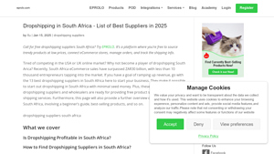 Dropshipping in South Africa - List of Best Suppliers in 2025 - EPROLO - drop shipping supplier platforms with storefront
