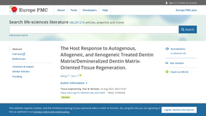 The Host Response to Autogenous, Allogeneic, and Xenogeneic Treated ... - treated dentin matrix suppliers
