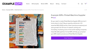 Example SOPs: Pinball Machine Supplier - Example SOPs - pinball machine supplier