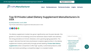 Top 10 Private Label Dietary Supplement Manufacturers in USA - best supplement supplier