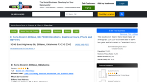 El Reno Steel in El Reno, OK 73036 Directions and Hours and Reviews - steel suppliers el reno ok