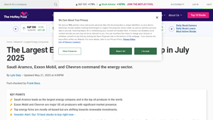 The Largest Energy Companies by Market Cap in June 2025 - biggest oil supplier in the world