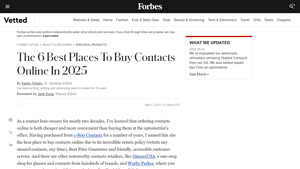 Best Places To Buy Contacts Online 2025 - Forbes Vetted - contact lens supplier