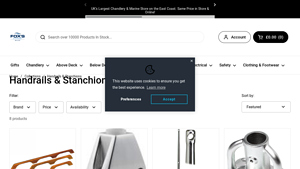Handrails and Yacht Stanchions For Sale UK | Fox's Chandlery - teak toe rail suppliers