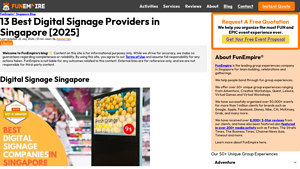 13 Best Digital Signage Providers in Singapore [2025] - FunEmpire - digital signage supplier in singapore