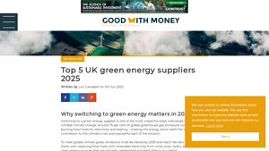 Top 5 UK green energy suppliers 2025 - Good With Money - eco friendly energy supplier