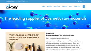 Leading Supplier of Cosmetic Raw Materials India - Gravity Chemicals - cosmetic ingredients supplier