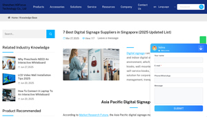 7 Best Digital Signage Suppliers in Singapore (2025 Updated List ... - digital signage supplier in singapore