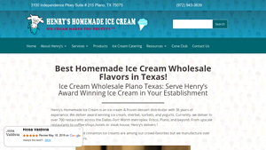 Wholesale Service TX - Award-Winning Henry's Homemade Ice Cream - wholesale ice cream suppliers