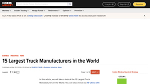 15 Largest Truck Manufacturers in the World - Insider Monkey - truck supplier