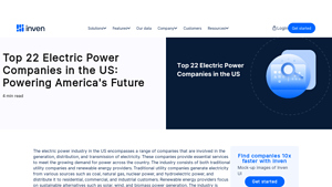 Top 22 Electric Power Companies in the US: Powering America's ... - Inven - electric generation supplier
