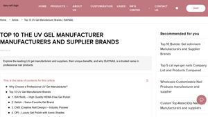Top 10 UV Gel Manufacturer Brands | ISAYNAIL - uv gel supplier