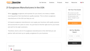 21 Sunglasses Manufacturers in the USA - jingsourcing - sunglasses supplier usa