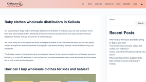 Baby clothes wholesale distributors in Kolkata India - baby clothes supplier