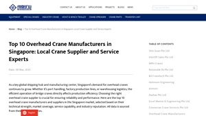 Top 10 Overhead Crane Manufacturers In Singapore: Local Crane Supplier ... - overhead crane supplier