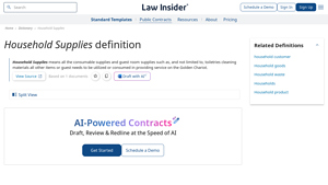 Household Supplies Definition - Law Insider - household supplier
