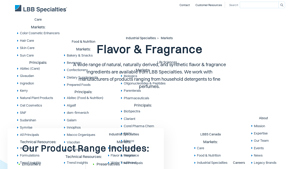 Fragrance and Flavor Supplier - LBB Specialties - flavours fragrances and aroma supplier