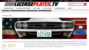 Made In USA - LICENSEPLATES.TV - licence plate manufacturers