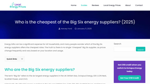 Who is the cheapest of the Big Six energy suppliers? (2025) - cheapest energy supplier