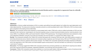 Effect of an α-calcium sulfate hemihydrate/treated dentin matrix ... - treated dentin matrix suppliers