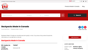 Backpacks Made In Canada - backpack manufacturers