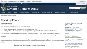 Electricity Prices | Governor's Energy Office - Maine - electric supplier rates