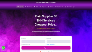 Main Smm Supplier Of SMM Services - Cheapest SMM Panel - main supplier of smm services