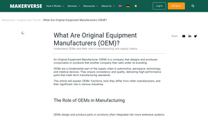 What Are Original Equipment Manufacturers (OEM)? | MakerVerse - original equipment supplier