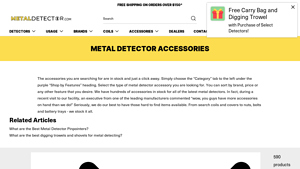 Metal Detector Accessories - MetalDetector.com - metal detecting equipment supplier