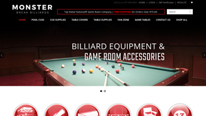 Billiard Shop | Billiard Supplies | Billiards Equipment - Monster Break ... - pool table supplier