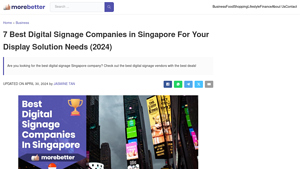 7 Best Digital Signage Companies In Singapore ... - MoreBetter Singapore - digital signage supplier in singapore