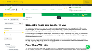 Disposable Paper Cup Supplier in UAE - paper cup supplier