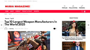 Top 10 Largest Weapon Manufacturers In The World 2025 - weapon suppliers