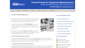 Control Panel Manufacturers • OEM Panels - electrical control panel manufacturers