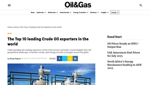 The Top 10 leading Crude Oil exporters in the world - biggest oil supplier in the world