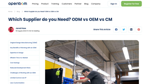 Which Supplier do you Need? ODM vs OEM vs CM - OpenBOM - odm supplier