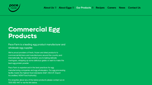 Commercial / Wholesale Egg Products - Pace Farm - egg supplier