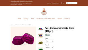3oz. Aluminum Cupcake Liner (100pcs) - Packaging Lab Philippines - cupcake liners supplier