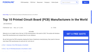 Top 10 Printed Circuit Board (PCB) Manufacturers in the World - PCBONLINE - pcb supplier