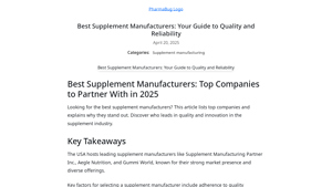 Best Supplement Manufacturers: Your Guide to Quality and Reliability - best supplement supplier