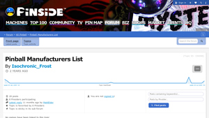 Pinball Manufacturers List | All Pinball | Pinside.com - pinball machine supplier
