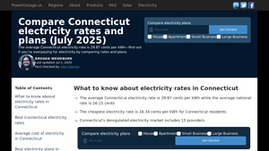 Compare Connecticut electricity rates and plans (June 2025) - electric supplier rates in ct