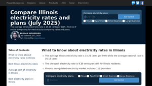 Compare Illinois electricity rates and plans (June 2025) - cheapest energy supplier in illinois