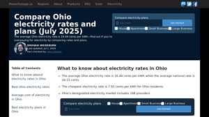 Compare Ohio electricity rates and plans (June 2025) - PowerOutage.us - cheapest electric supplier in ohio
