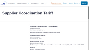 Supplier Coordination Tariff - PPL Electric Utilities - electric generation supplier