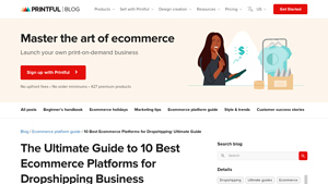 10 Best Ecommerce Platforms for Dropshipping: Ultimate Guide - Printful - drop shipping supplier platforms with storefront
